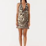 Varindra Cowl Mini Ruha - Zebra