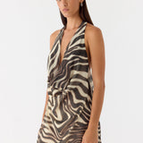 Varindra Cowl Mini Ruha - Zebra