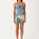 Vianna Denim Bustier Top - Igazi Denim