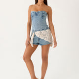 Vianna Denim Bustier Top - Igazi Denim