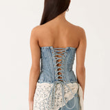 Vianna Denim Bustier Top - Igazi Denim