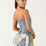 Vianna Denim Bustier Top - Igazi Denim