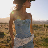 Vianna Denim Bustier Top - Igazi Denim
