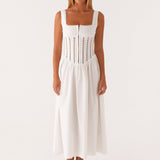 Waiting On You Midi Dress - Fehér