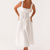 Waiting On You Midi Dress - Fehér