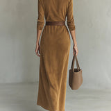 Solaire Suede™ | Elegáns Vintage Maxi Ingruha