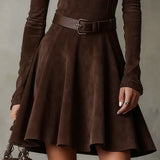 Aubrielle Suede Flare Mini Ruha