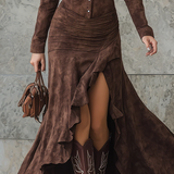 Sable Western Ruffle Hem Maxi Ruha