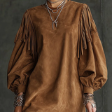 Aurelia Fringe™ | Vintage Suede Mini Ruha
