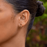 Anaya Triple Gold Hoop Fülbevaló
