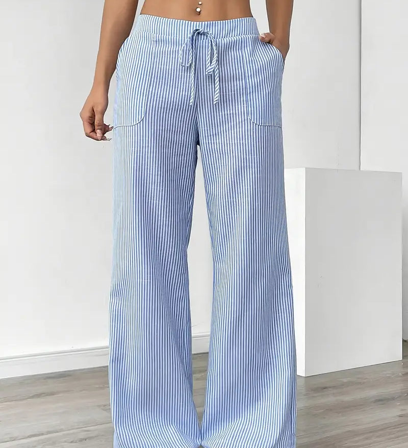 Alina™ | Elegáns Csíkos Nadrág Zsebekkel