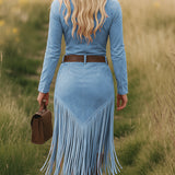 Sierra Western Fringe Zip Midi Ruha