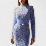 Freya – Elegáns Midi Ruha Virágos Csipkéből