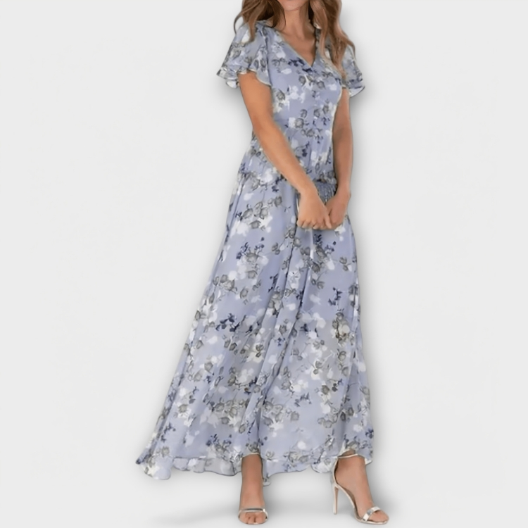 Jasmina | Virágmintás Chiffon Maxi Ruha
