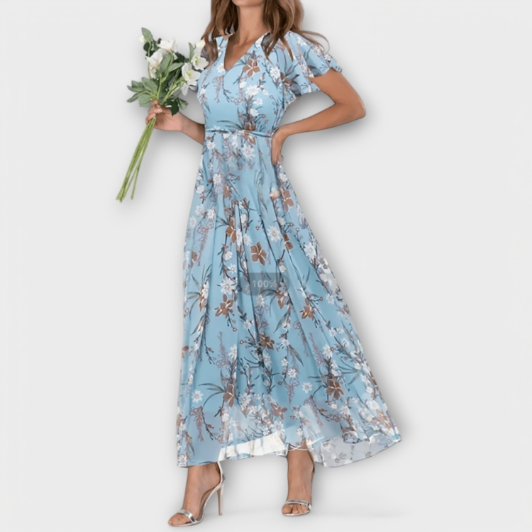 Jasmina | Virágmintás Chiffon Maxi Ruha