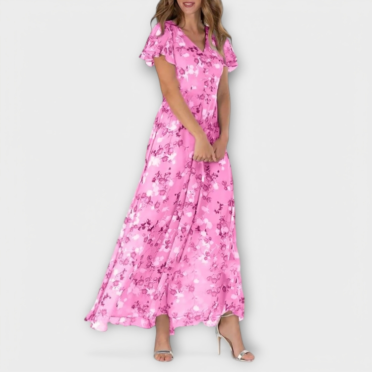 Jasmina | Virágmintás Chiffon Maxi Ruha